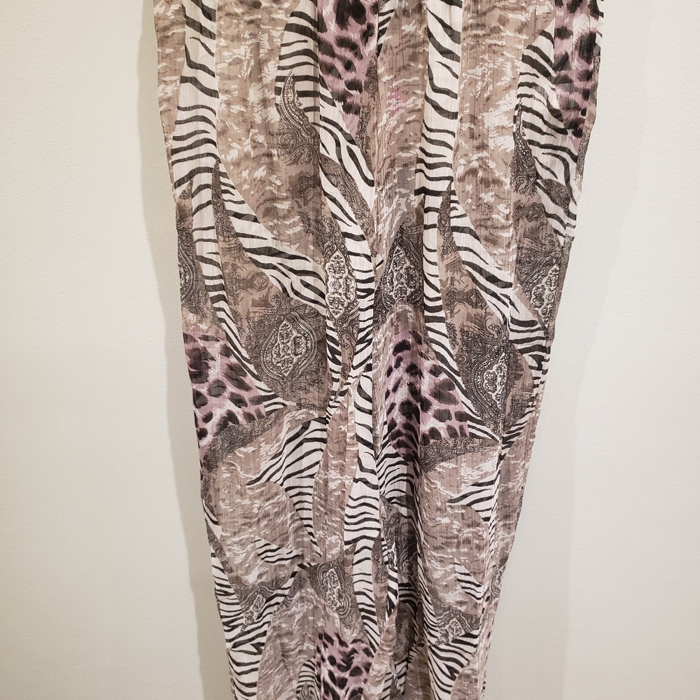 Sheer Multi Print Cover Up Joggers